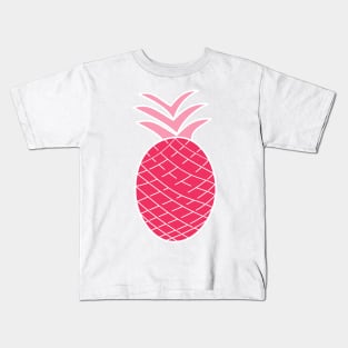 Pink Pineapple Pattern Kids T-Shirt